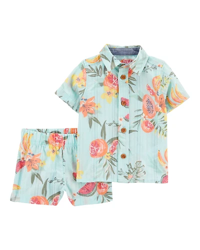 Baby 2-Piece Floral Short-Sleeve Set