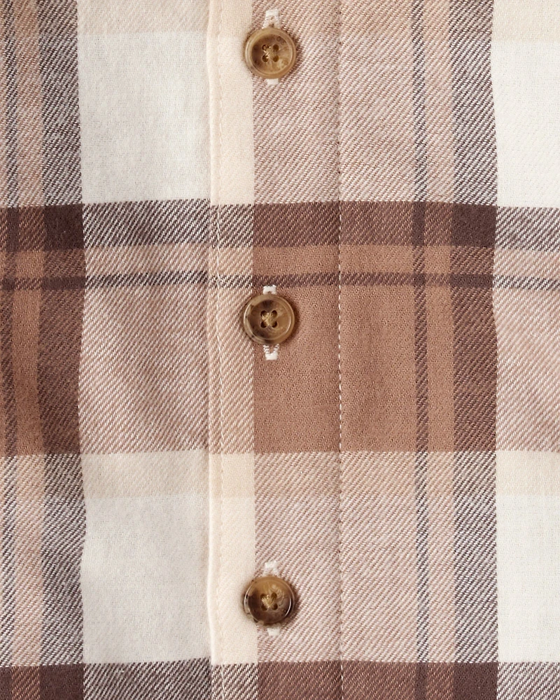 Toddler Boy Flannel Long-Sleeve Jacket - Brown