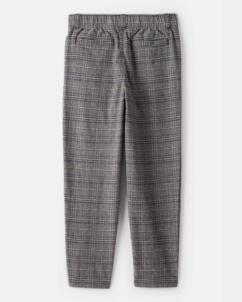 Boys Plaid Pants - Grey