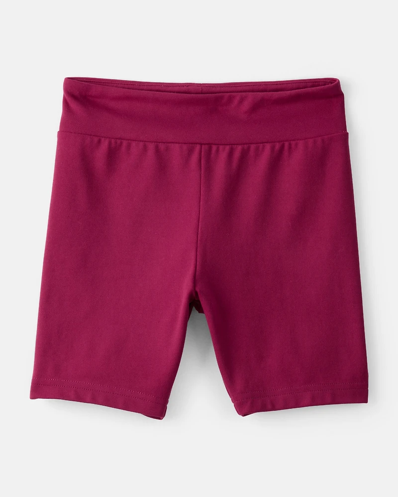 Girls Knit Bike Shorts - Burgundy