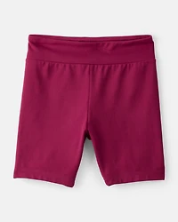 Girls Knit Bike Shorts - Burgundy