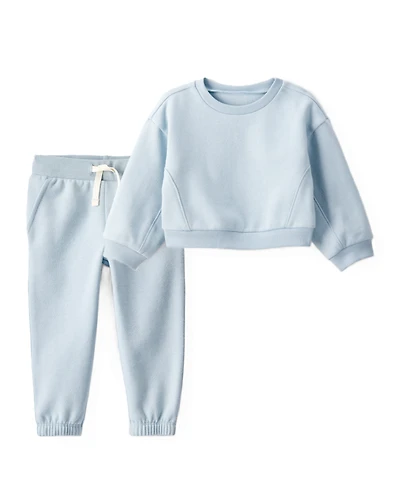 Baby Girl 2-Piece Daydream Fleece Pullover Sweatshirt & Joggers Set - Blue