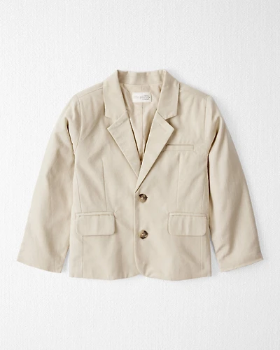 Toddler Linen Blazer Made With Organic Cotton - Khaki