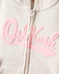 Baby Girl DayDream Fleece Hooded Zip-Up Jacket - Oatmeal