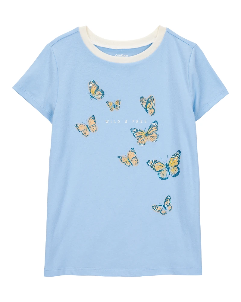 Kid Butterfly Short-Sleeve Graphic Tee - Blue