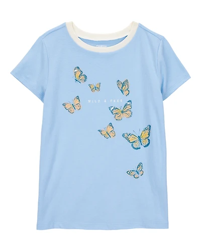 Kid Butterfly Short-Sleeve Graphic Tee - Blue
