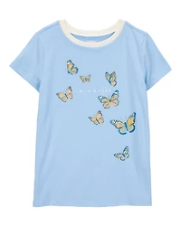 Kid Butterfly Short-Sleeve Graphic Tee - Blue