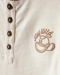 Toddler Boy Stay Wild Henley Top