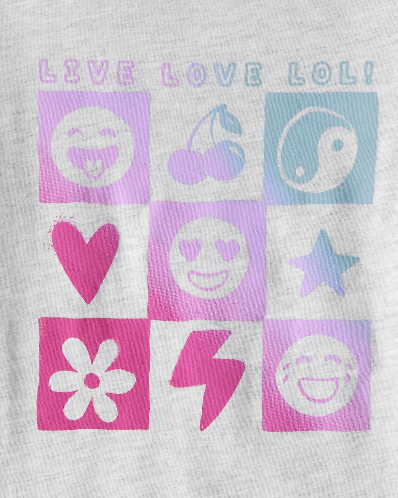 Girls Live Love Long-Sleeve Graphic Tee - Grey