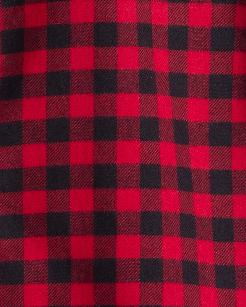 Toddler Boy Buffalo Check Cotton Long-Sleeve Button-Down Shirt - Red