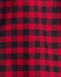 Toddler Boy Buffalo Check Cotton Long-Sleeve Button-Down Shirt - Red
