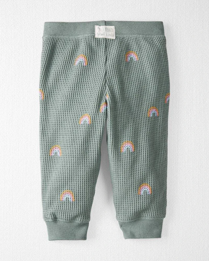 Baby Organic Cotton Waffle Knit Set in Magical Rainbow Print