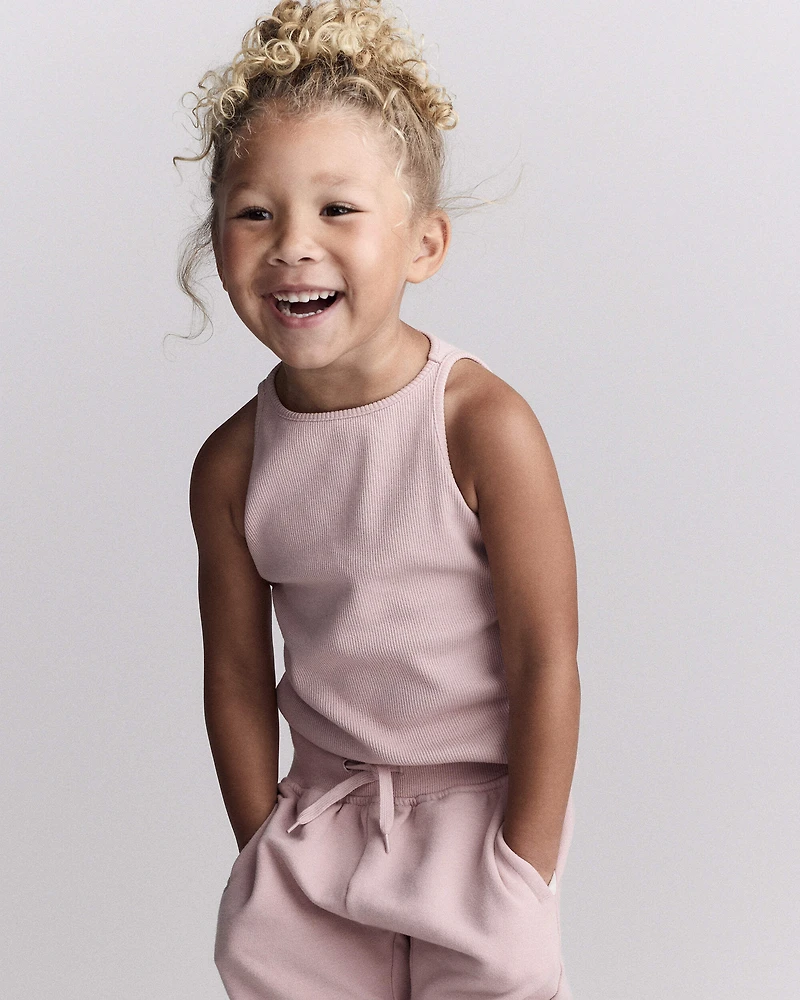 Toddler Girl Ribbed Tank Top - Pink