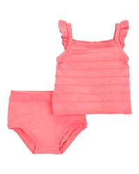 Baby 2-Piece Sweater Knit Tank & Diaper Cover Set