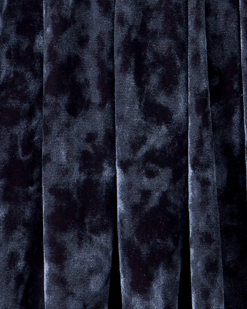 Girls Velour Skater Skirt - Navy