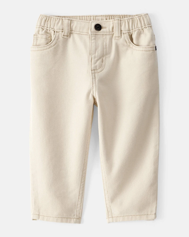 Baby Boy  Tapered Twill Pants - Cream