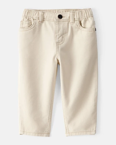 Baby Boy  Tapered Twill Pants - Cream
