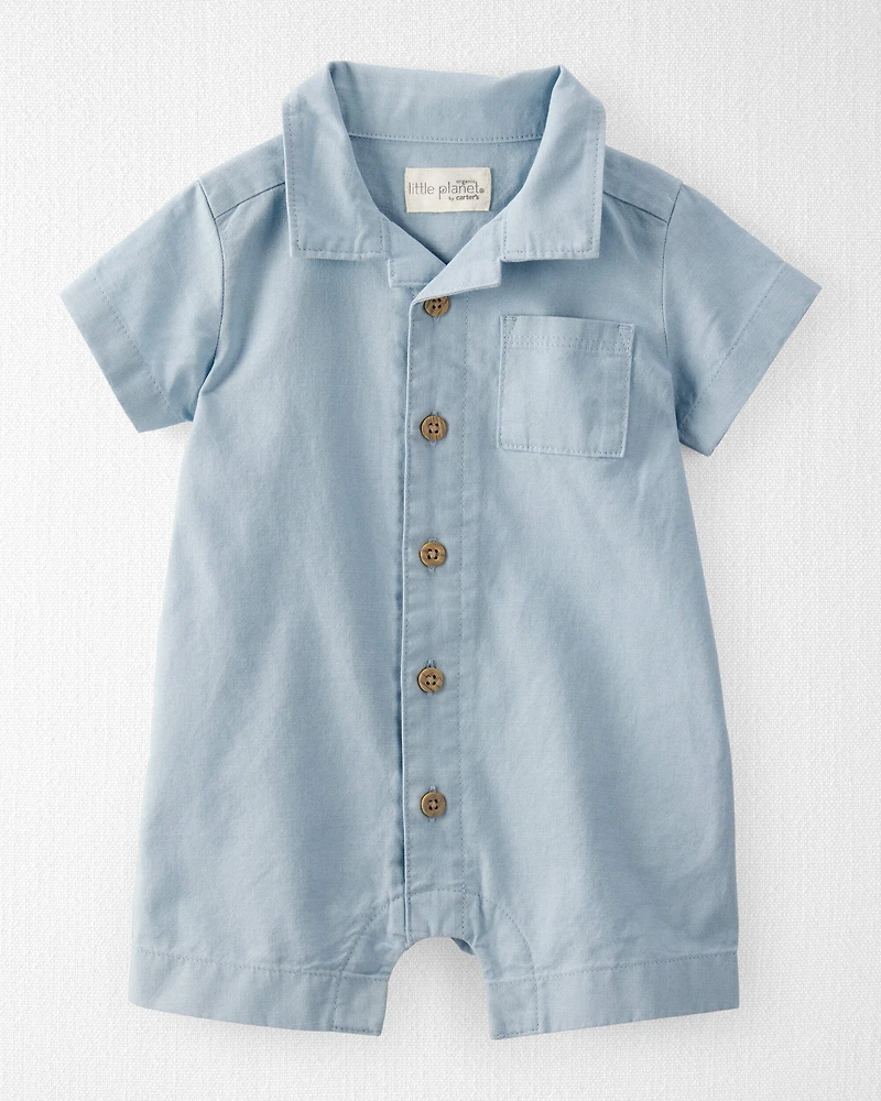 Baby Linen Romper Made with Organic Cotton