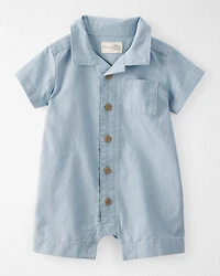 Baby Linen Romper Made with Organic Cotton