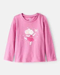 Toddler Girl Ballerina Long-Sleeve Graphic Tee - Pink