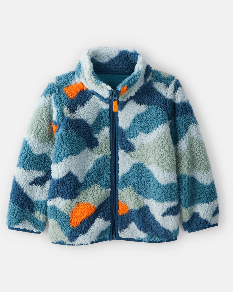 Toddler Boy Mountain Sherpa Zip-Up Jacket - Teal/Green