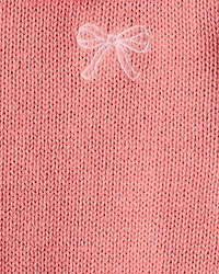 Baby Girl Bow Cotton Long-Sleeve Sweater - Pink