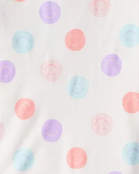 Girls Rainbow Print 100% Cotton Long-Sleeve 4-Piece Pajamas - White