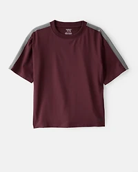 Boys 2-Piece Active Tee & Joggers Set - Burgundy/Grey