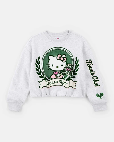 Girls Hello Kitty® Long-Sleeve Pullover Sweatshirt - Grey