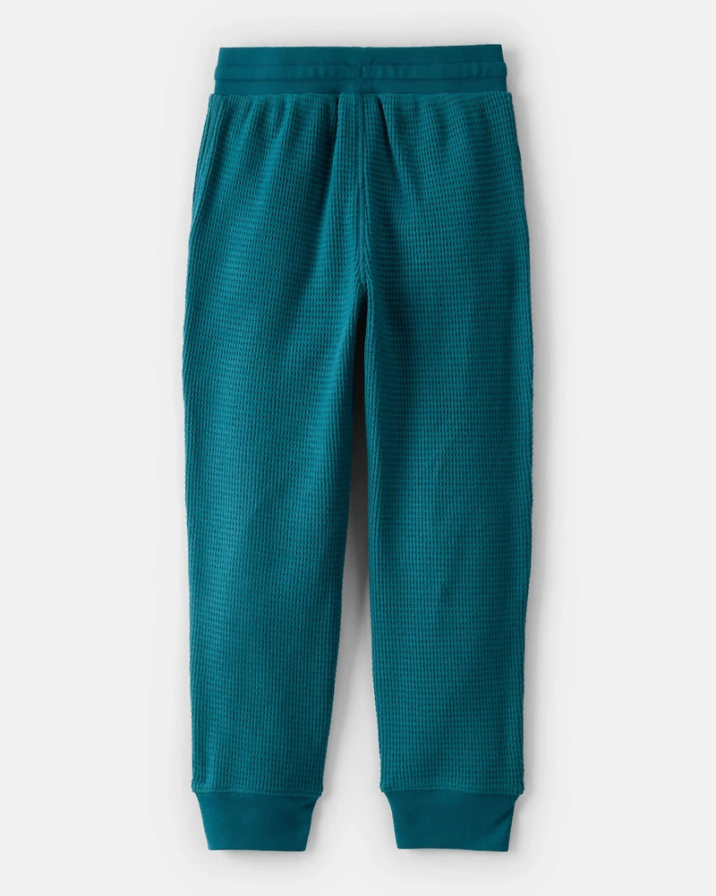 Boys Thermal Drawstring Jogger - Green