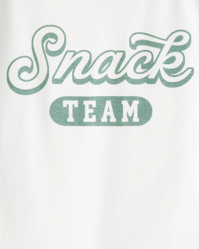 Girls Snack Team Short-Sleeve Graphic Tee - Green/White