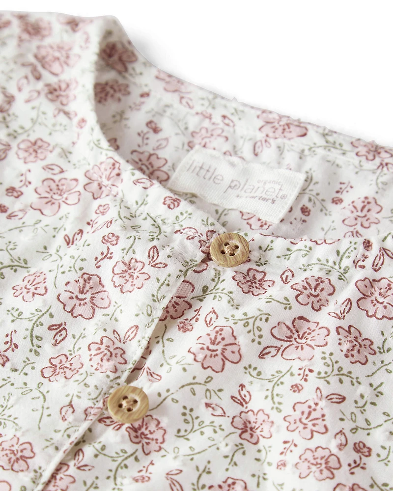 Baby Girl Organic Cotton Dress Prairie Blossom Print
