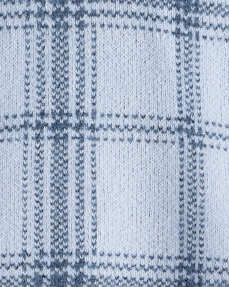 Girls Plaid Sweater - Blue