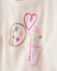 Baby Girl Arts & Crafts Short-Sleeve Top - White