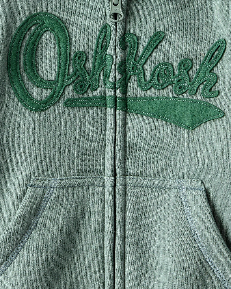 Baby Boy DayDream Fleece Hooded Zip-Up Jacket - Green