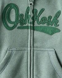 Baby Boy DayDream Fleece Hooded Zip-Up Jacket - Green