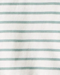 Toddler Girl Striped Short-Sleeve Peplum Top - White/Green