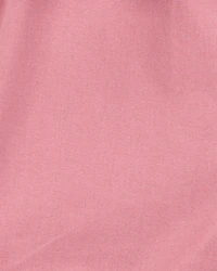 Baby Girl Sleeveless Canvas Romper -Pink