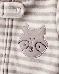 Baby Boy Fox Striped Loose Fit Long-Sleeve Sleep & Play Pajamas - Brown