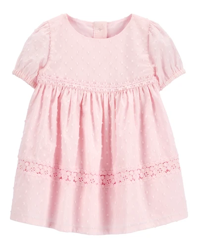 Baby Textured Babydoll Dress- Pink