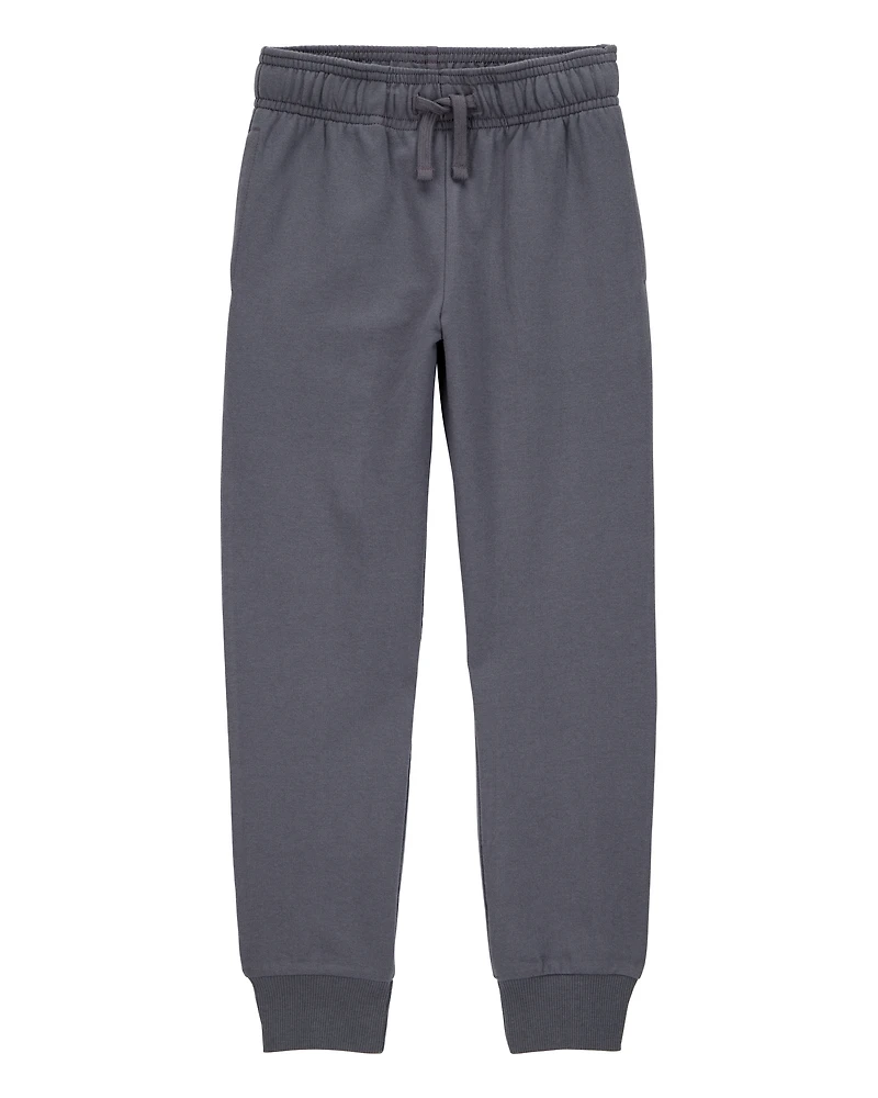 Kid Pull-On Drawstring Joggers - Dark Grey