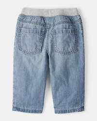 Baby Boy Lined Light Wash Straight Jeans