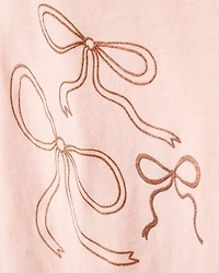 Toddler Girl Bow Short-Sleeve Graphic Tee - Pink