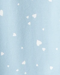 Girls Heart Print Pull-On Stretch Leggings - Blue