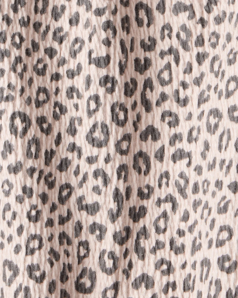 Baby Girl 2-Piece Leopard Print Long-Sleeve Dress Set - Grey/Brown