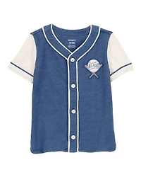 Baby All-Star Baseball Button-Down Vintage Tee - Navy