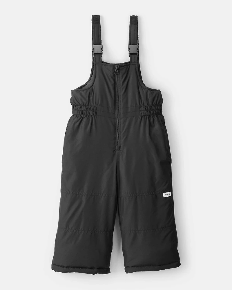 Toddler Overall Snow Bibs - Black