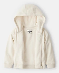 Toddler Girl Hooded Zip-Up Jacket - Cream