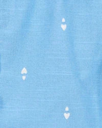 Baby Heart Drop Print Drawstring Shorts - Blue