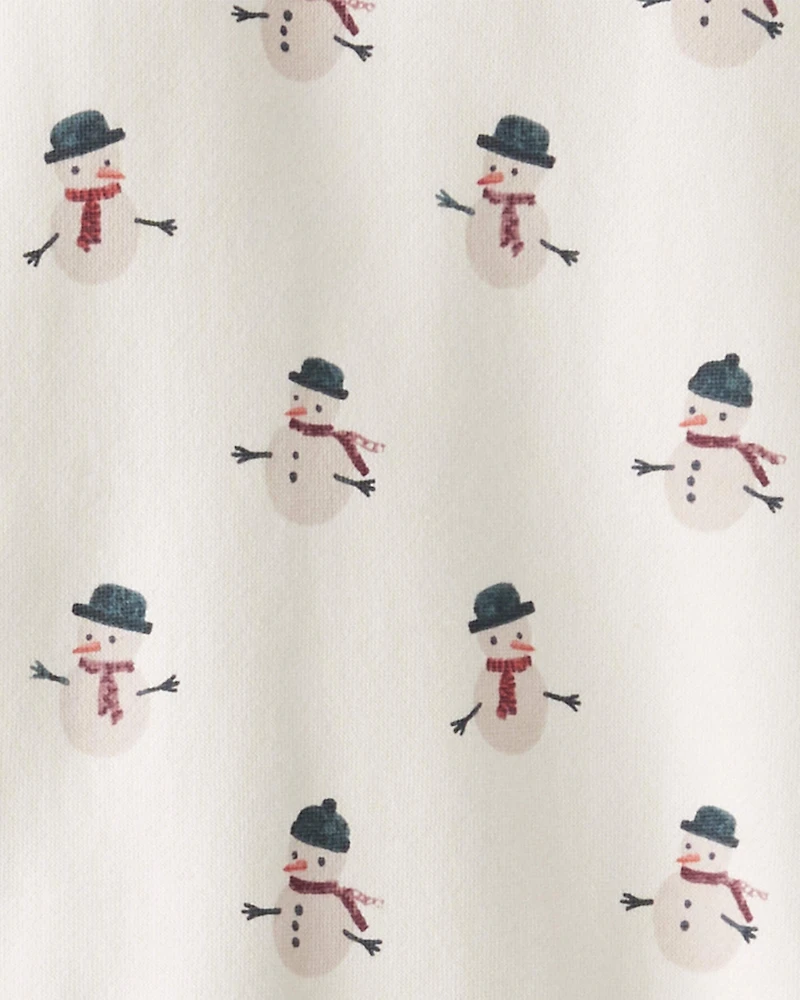 Toddler 2-Piece Holiday Fleece Set Made with Organic Cotton in Snowman Print